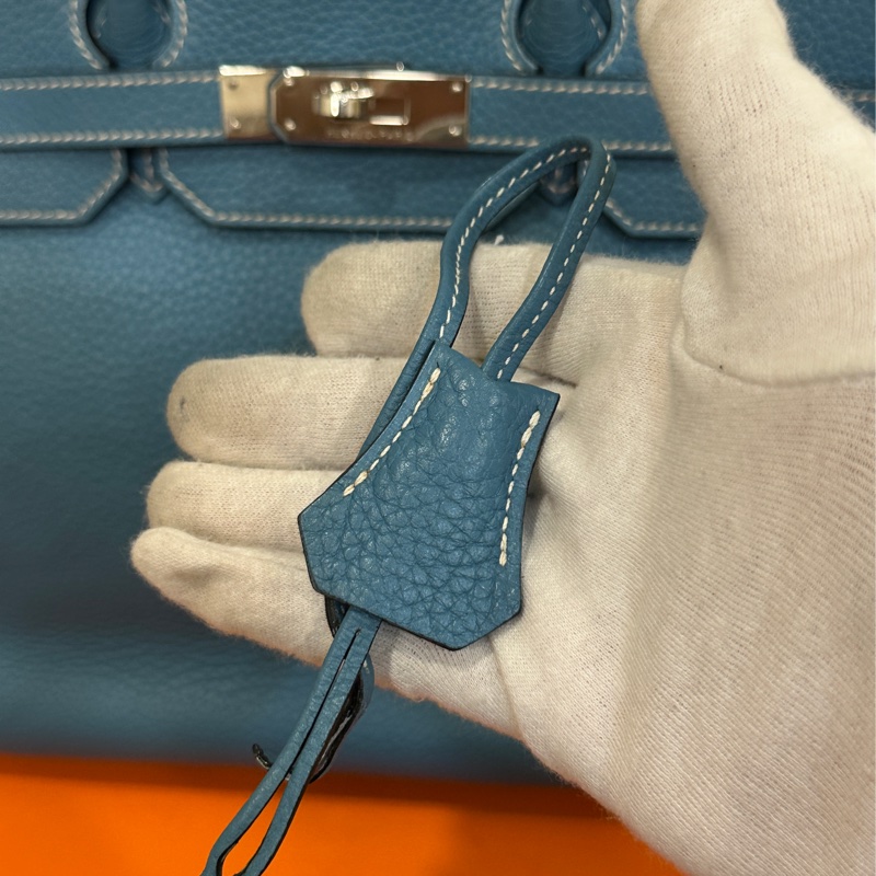 #配件齊全 #最便宜鉑金包 愛馬仕鉑金包Birkin35 Togo皮牛仔藍 小賈斯丁同款🔥-54