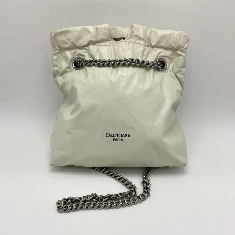 BALENCIAGA 白色crush小號肩背垃圾袋25*24*10 98新配件塵袋-0