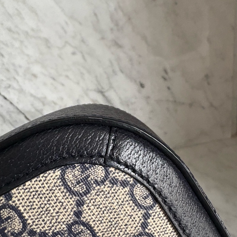 Gucci 古馳|1955 mini老花馬鞍包 藍黑-13