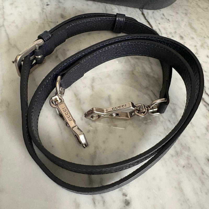 Gucci 古馳|1955 mini老花馬鞍包 藍黑-26