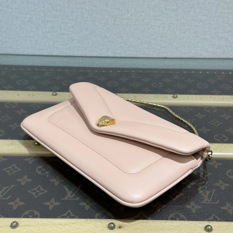 BVLGARI 肉粉色金扣七夕限定蛇頭手提包22.5*14*2 99新配件盒子塵袋保卡-4