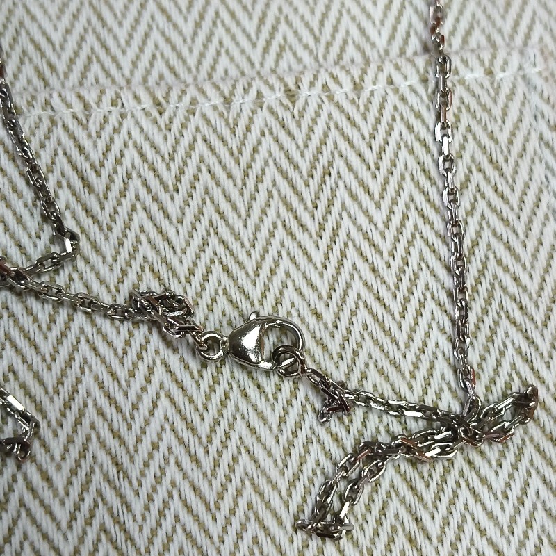愛馬仕 粉色銀項鍊-6