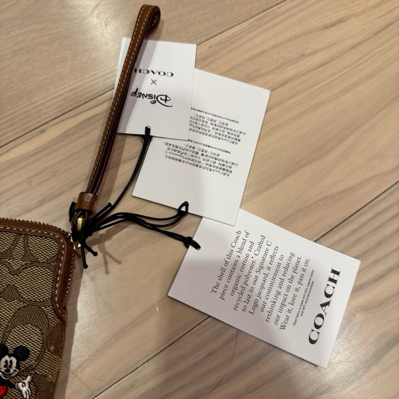 全新 COACH 電繡米奇手拿包 迪士尼聯名限量款 緹花織布 L型拉鍊 零錢包 CN033 (現貨)-1