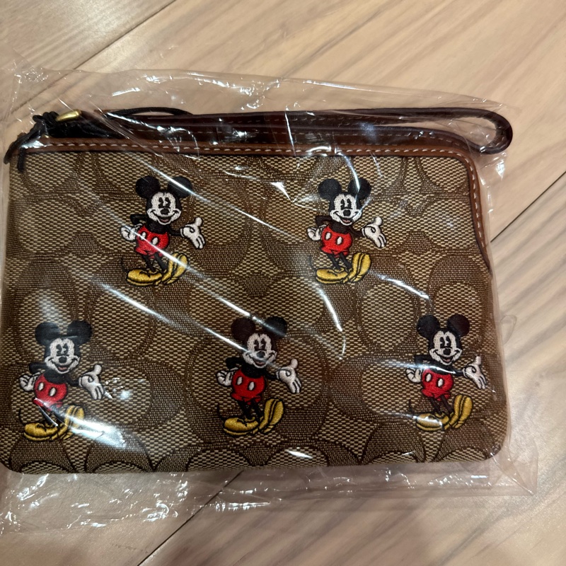全新 COACH 電繡米奇手拿包 迪士尼聯名限量款 緹花織布 L型拉鍊 零錢包 CN033 (現貨)-5