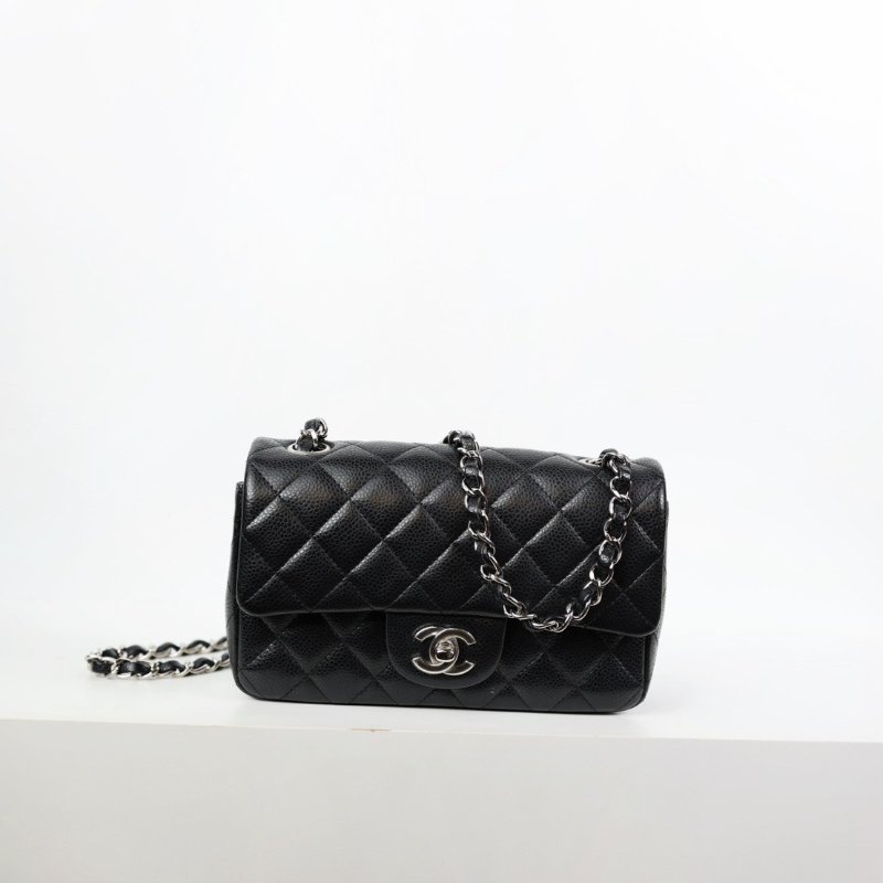 二手Chanel coco cf20 荔枝牛 銀釦-1