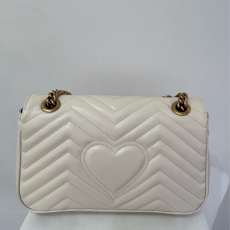 GUCCI米白牛皮Marmont掀蓋26cm-4