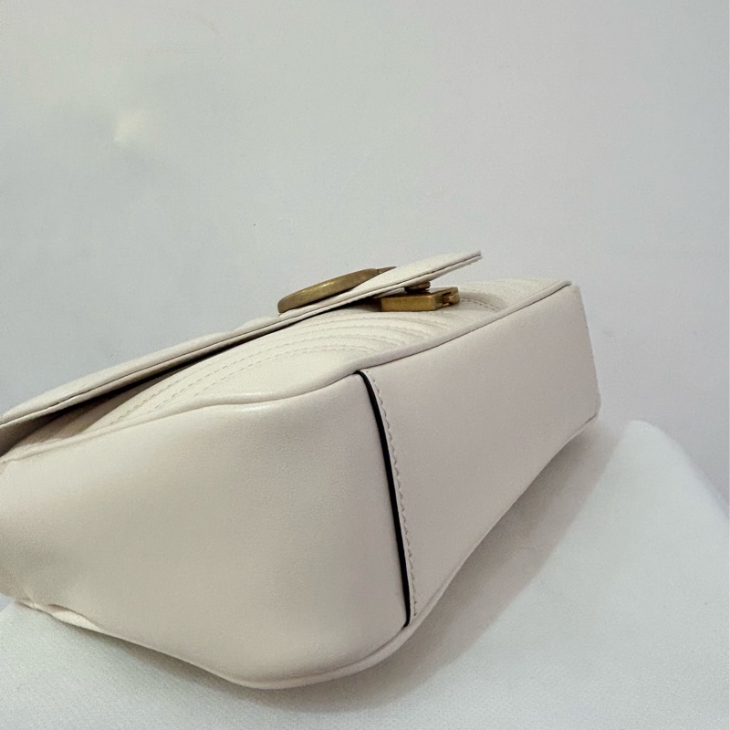 GUCCI米白牛皮Marmont掀蓋26cm-5