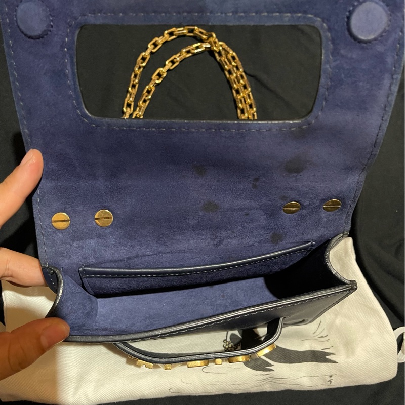 Christian Dior 金鏈藍 JADIOR 側背包-10