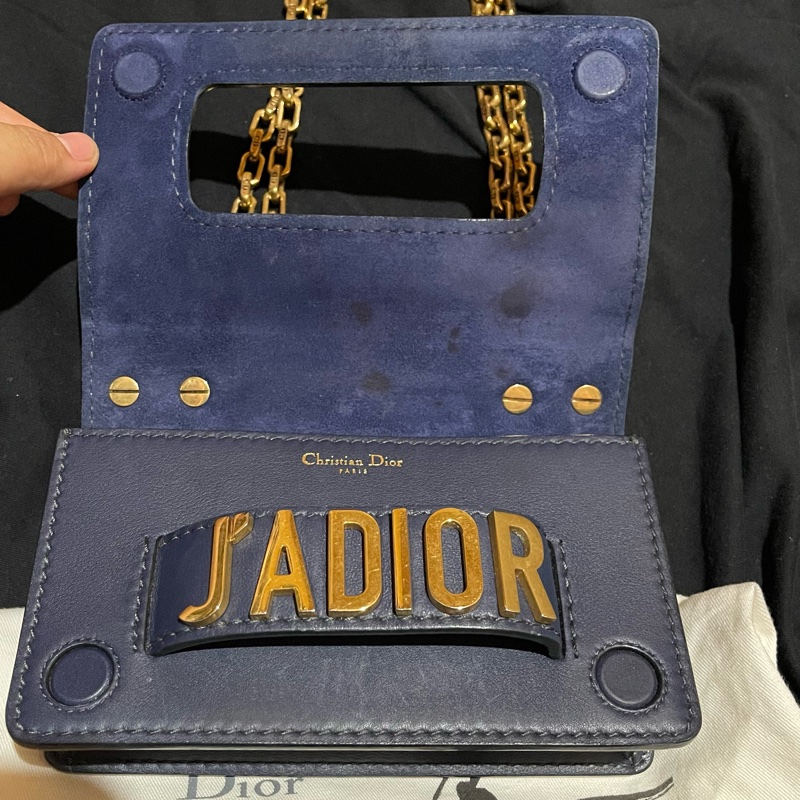Christian Dior 金鏈藍 JADIOR 側背包-11