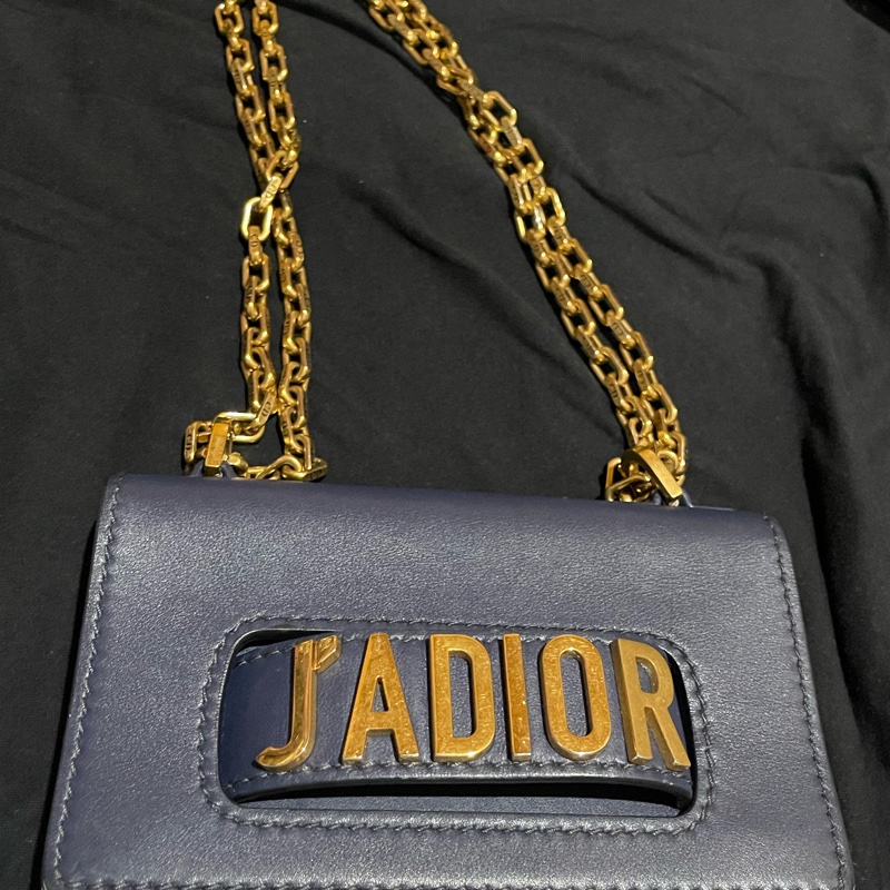 Christian Dior 金鏈藍 JADIOR 側背包-12