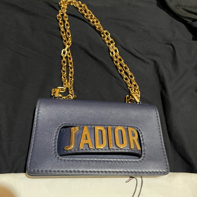 Christian Dior 金鏈藍 JADIOR 側背包-16