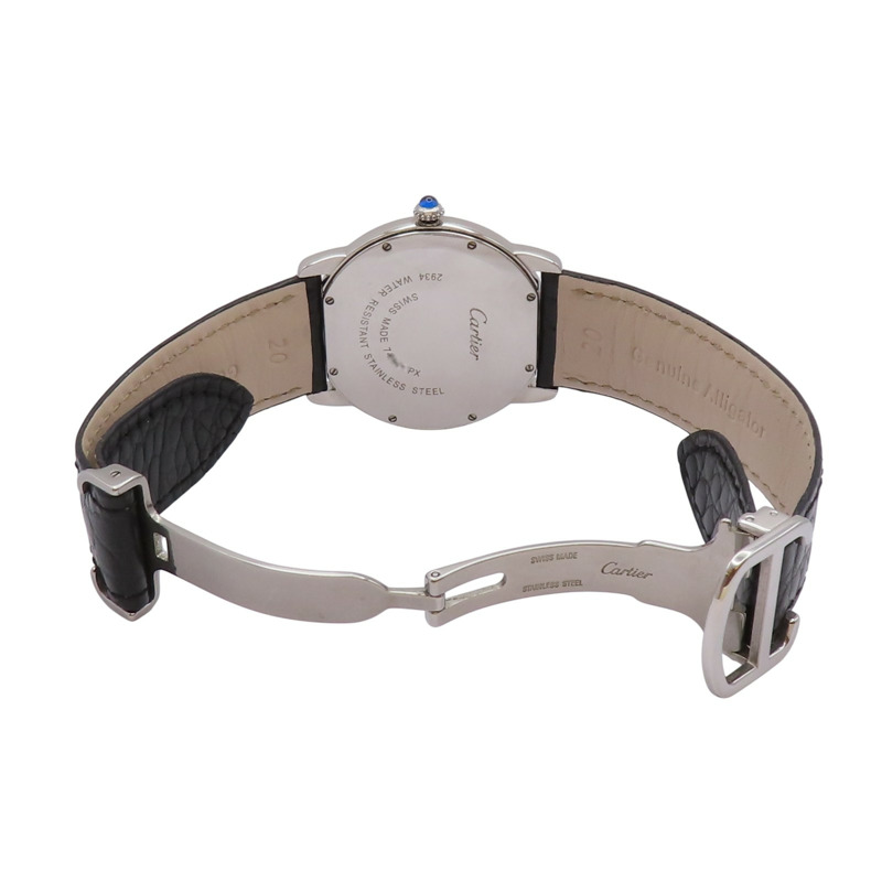 白色帶皮帶 Ronde Solo de Cartier 腕錶帶非原廠 W6700255-5