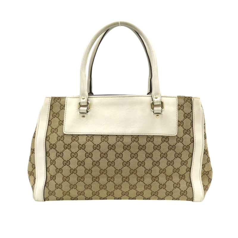棕色帆布 白色牛皮 Trophy Tot 肩背包 190246【GUCCI 古馳】 190246/497927-1
