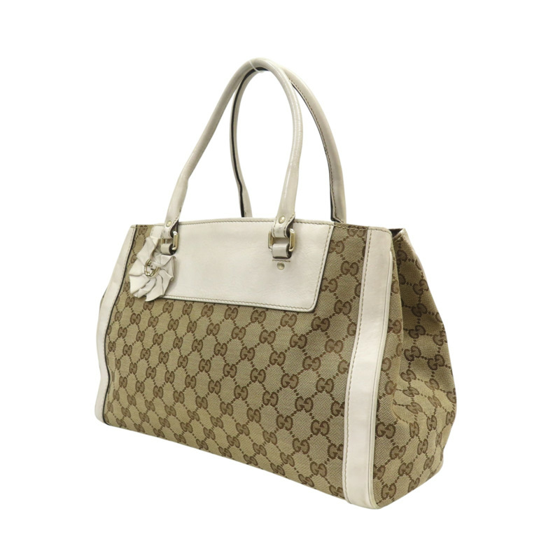 棕色帆布 白色牛皮 Trophy Tot 肩背包 190246【GUCCI 古馳】 190246/497927-2