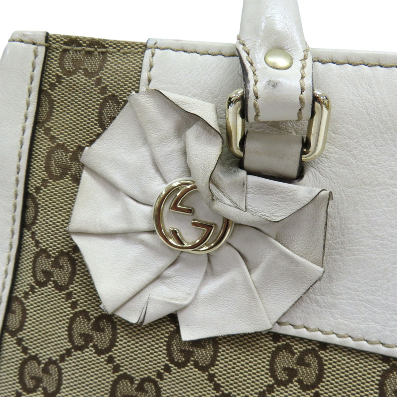 棕色帆布 白色牛皮 Trophy Tot 肩背包 190246【GUCCI 古馳】 190246/497927-6