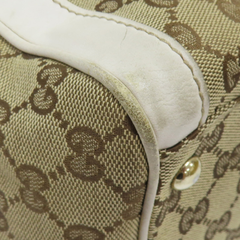 棕色帆布 白色牛皮 Trophy Tot 肩背包 190246【GUCCI 古馳】 190246/497927-11