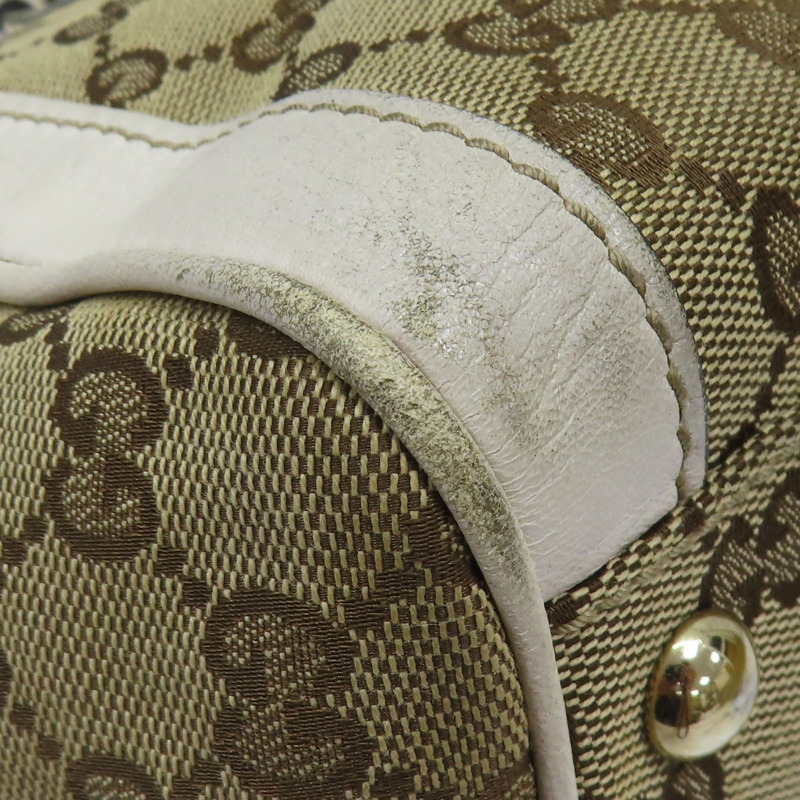 棕色帆布 白色牛皮 Trophy Tot 肩背包 190246【GUCCI 古馳】 190246/497927-13