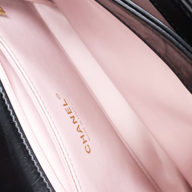 黑色 牛皮 鍊帶 肩背包 金扣【CHANEL 香奈兒】-5