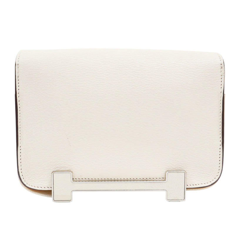 奶油白 山羊皮 Geta 肩背包 U刻 銀扣 U刻/Nata-1