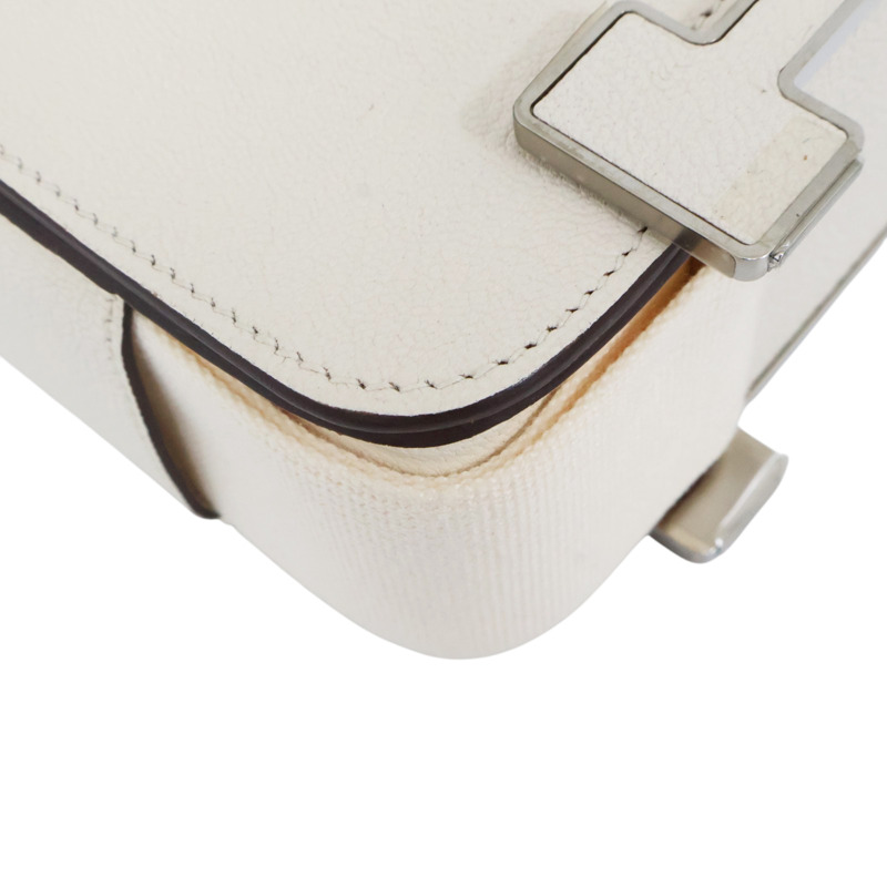 奶油白 山羊皮 Geta 肩背包 U刻 銀扣 U刻/Nata-7