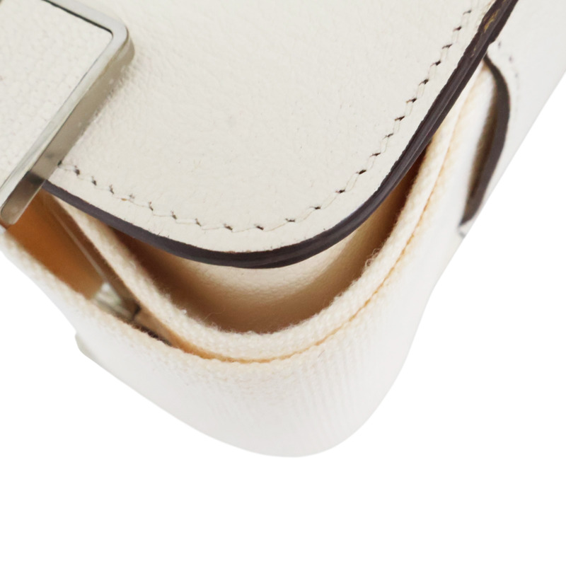 奶油白 山羊皮 Geta 肩背包 U刻 銀扣 U刻/Nata-8