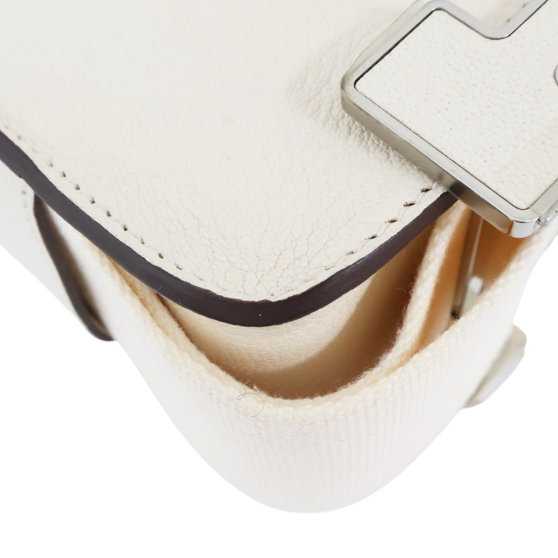 奶油白 山羊皮 Geta 肩背包 U刻 銀扣 U刻/Nata-9