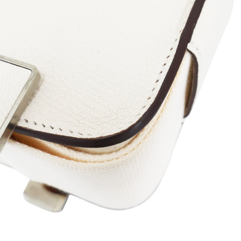 奶油白 山羊皮 Geta 肩背包 U刻 銀扣 U刻/Nata-10