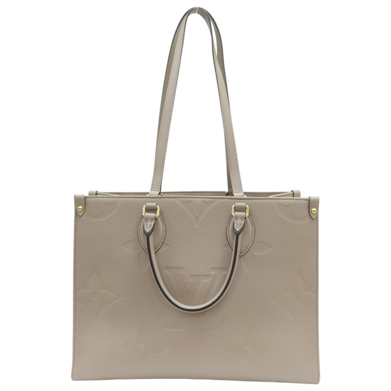 棕色 原花壓紋牛皮 Onthego MM 兩用包 M45607 【LOUIS VUITTON LV 路易威登】 M45607-1