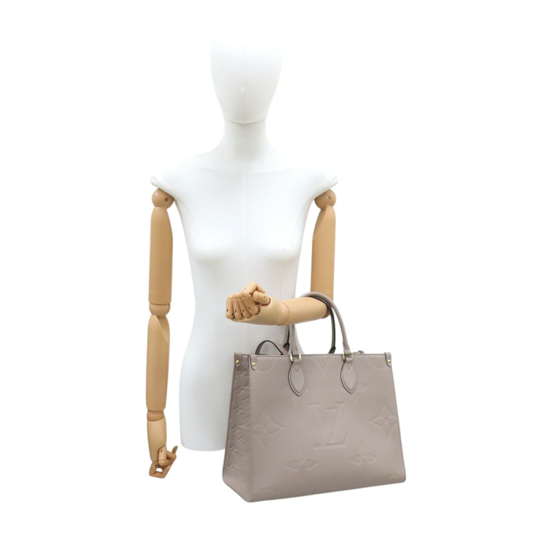 棕色 原花壓紋牛皮 Onthego MM 兩用包 M45607 【LOUIS VUITTON LV 路易威登】 M45607-10