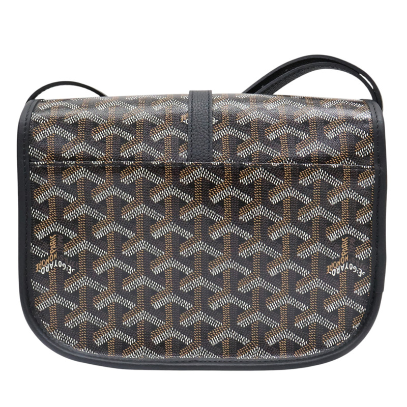 黑/棕色 Goyardine帆布 Belvedere PM 肩背包【GOYARD 高雅德】-1