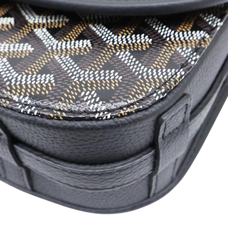 黑/棕色 Goyardine帆布 Belvedere PM 肩背包【GOYARD 高雅德】-8