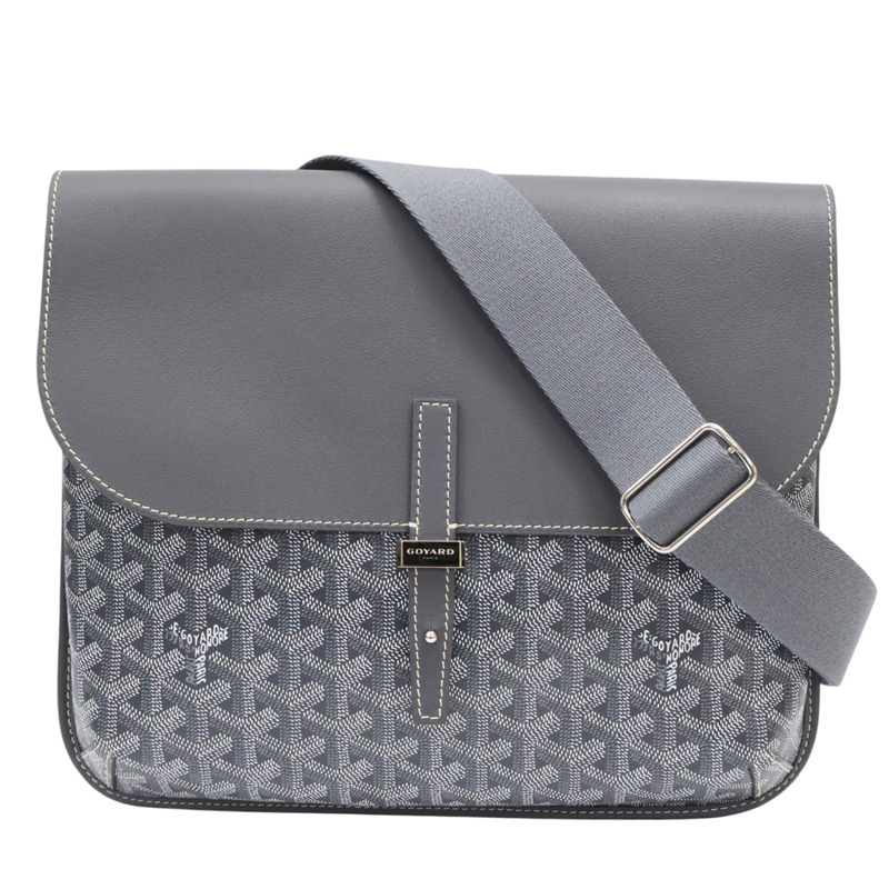 灰色 經典花紋 PVC塗層帆布 Messenger Coursier 肩背包【GOYARD 高雅德】-0