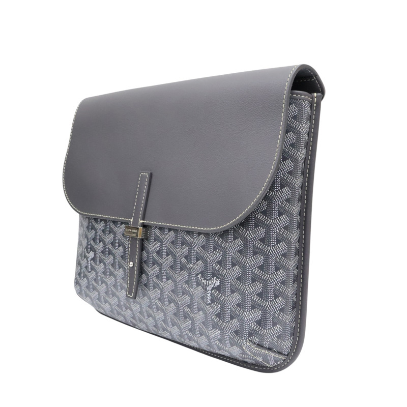 灰色 經典花紋 PVC塗層帆布 Messenger Coursier 肩背包【GOYARD 高雅德】-2