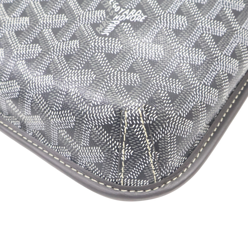 灰色 經典花紋 PVC塗層帆布 Messenger Coursier 肩背包【GOYARD 高雅德】-8