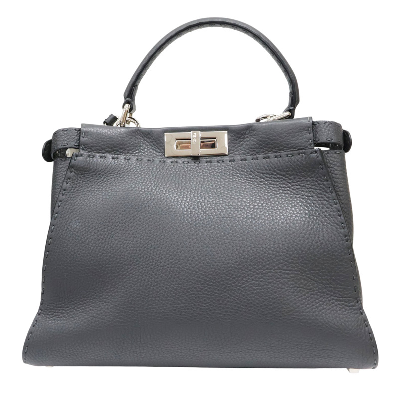 灰色 牛皮 PEEKABOO SELLERIA 两用包【FENDI 芬迪】 8BN290-1