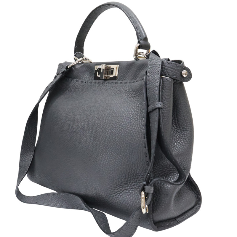 灰色 牛皮 PEEKABOO SELLERIA 两用包【FENDI 芬迪】 8BN290-2