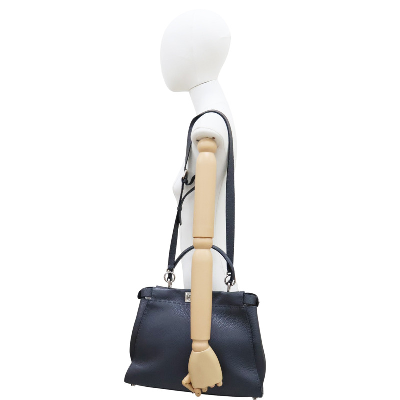 灰色 牛皮 PEEKABOO SELLERIA 两用包【FENDI 芬迪】 8BN290-7