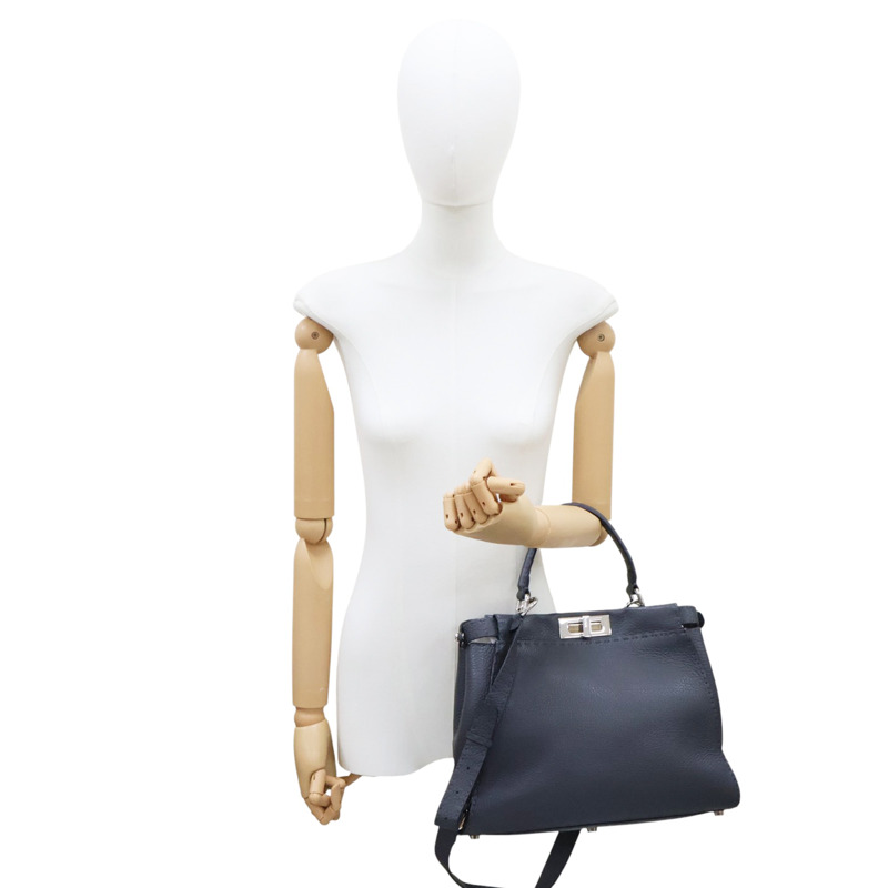 灰色 牛皮 PEEKABOO SELLERIA 两用包【FENDI 芬迪】 8BN290-8