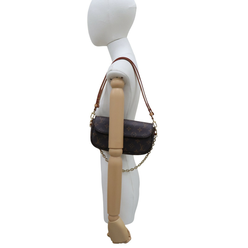 棕色 原花 帆布 Wallet on Chain Ivy 肩背包【LOUIS VUITTON LV 路易威登】 M81911-8