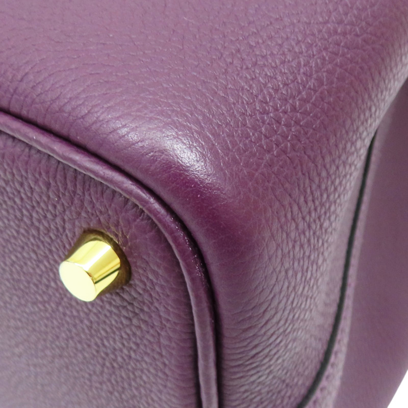紫色 Taurillon牛皮 Picotin 18 手提包 U刻 金扣【HERMES 愛馬仕】-9