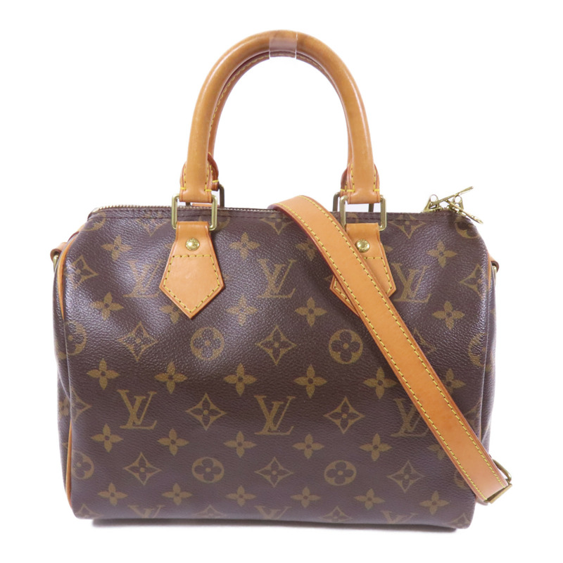 LOUIS VUITTON Monogram Speedy Bandouliere 25金扣手挽肩背兩用袋-0