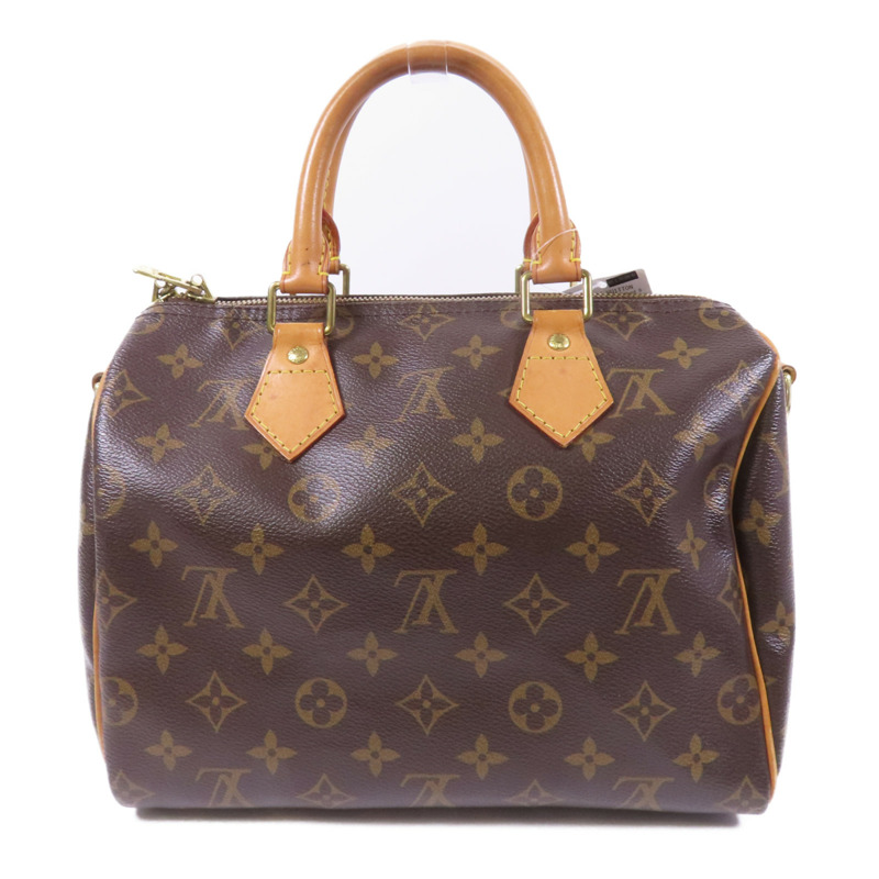 LOUIS VUITTON Monogram Speedy Bandouliere 25金扣手挽肩背兩用袋-1