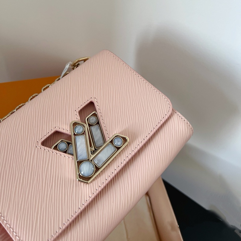 LV / 路易威登 Twist紐結包 粉色水波紋 限定月光石扣頭 雙肩帶 可單肩 可斜挎-6