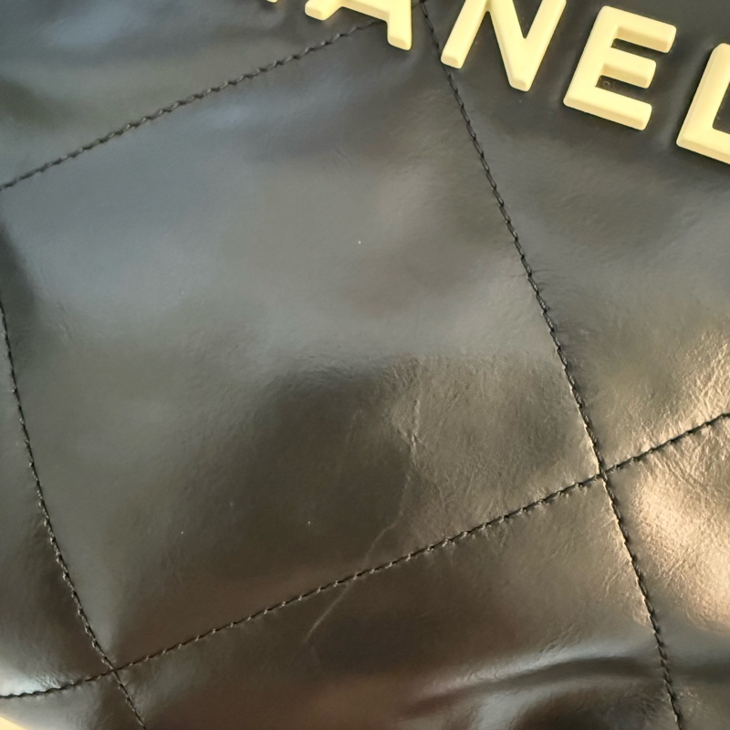 Chanel 22 bag 小型黑色白字-4