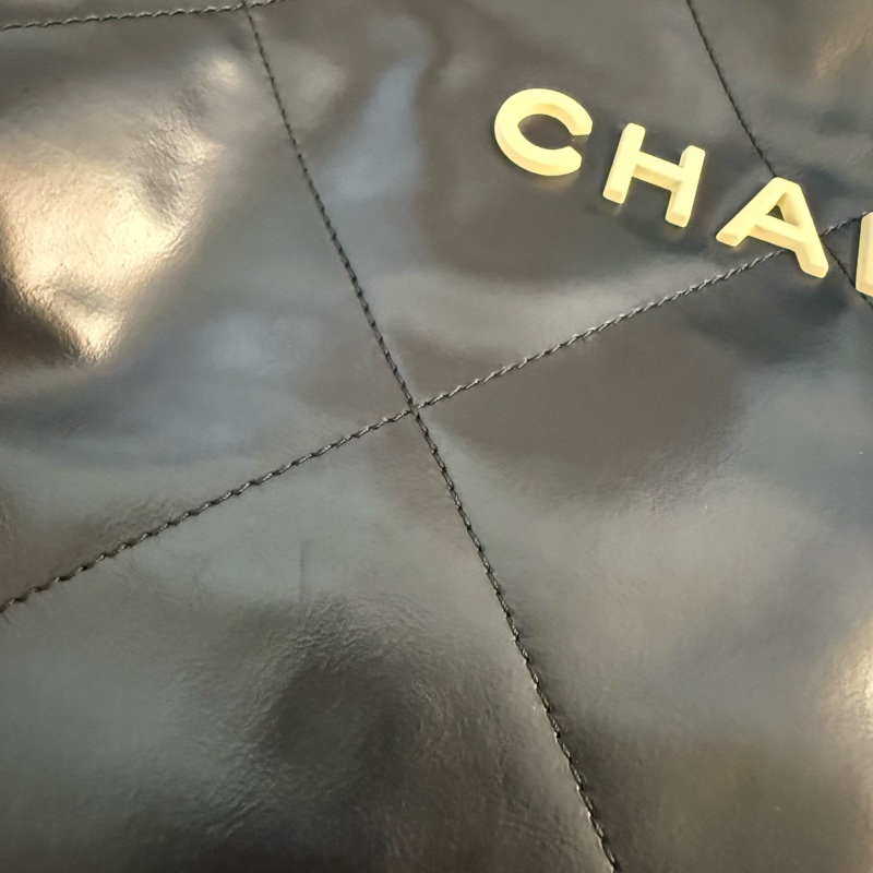 Chanel 22 bag 小型黑色白字-20