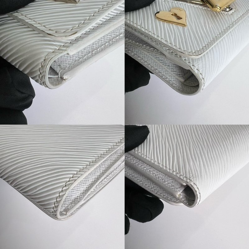 LV M63990 白色水波紋Twist短夾-7