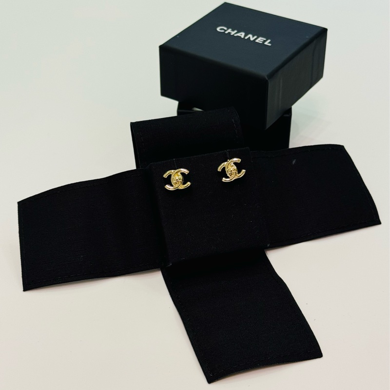Chanel CC Logo 金色耳環-0