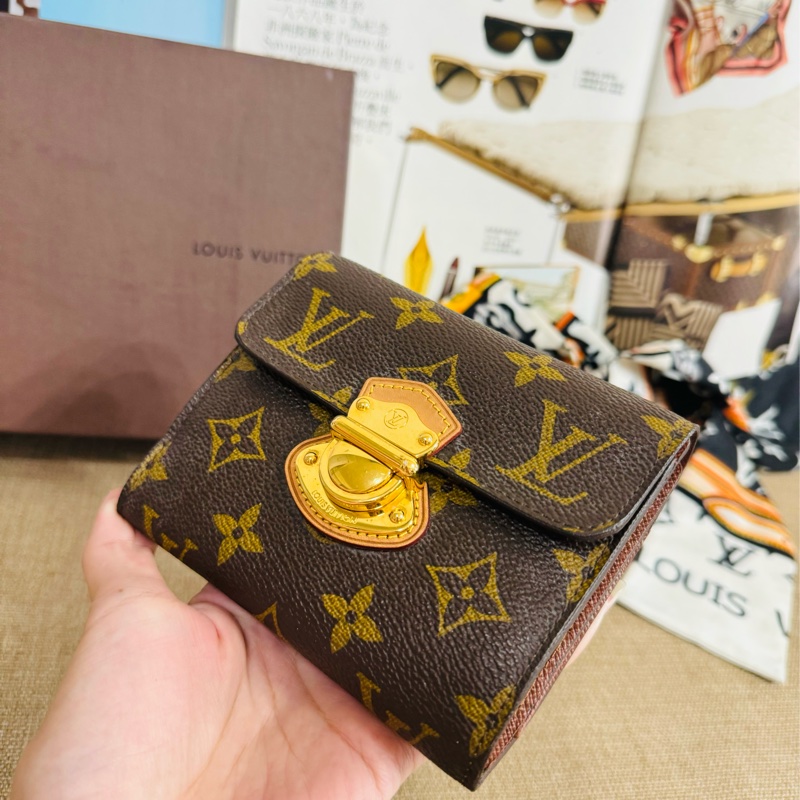 ✨售 二手真品 LV 經典老花 中短夾 錢包-20