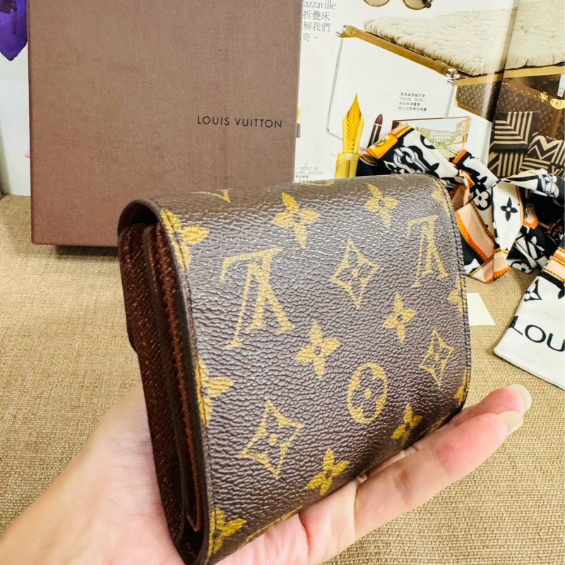 ✨售 二手真品 LV 經典老花 中短夾 錢包-21