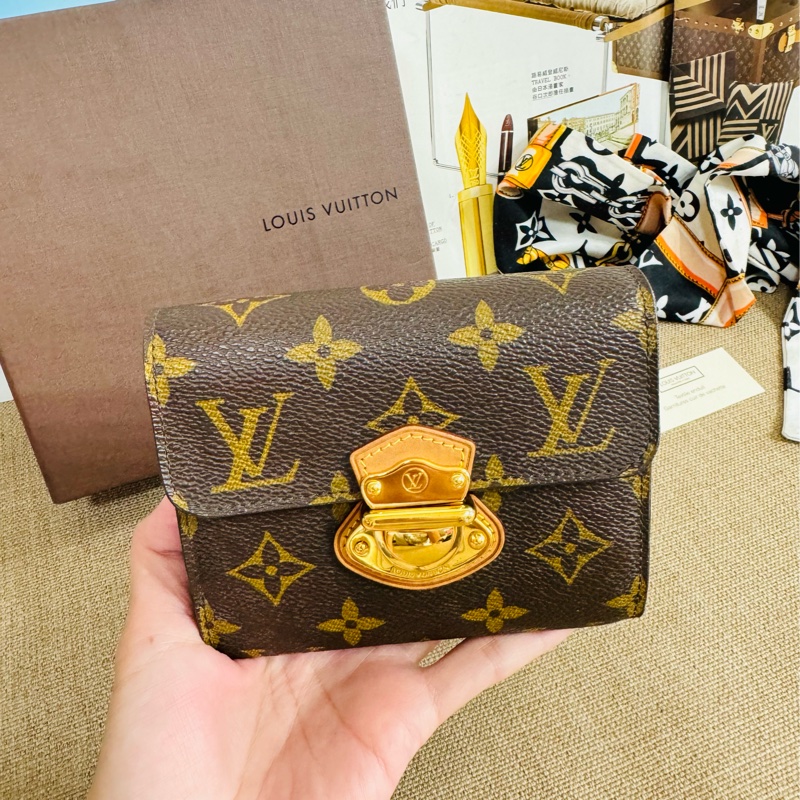 ✨售 二手真品 LV 經典老花 中短夾 錢包-23